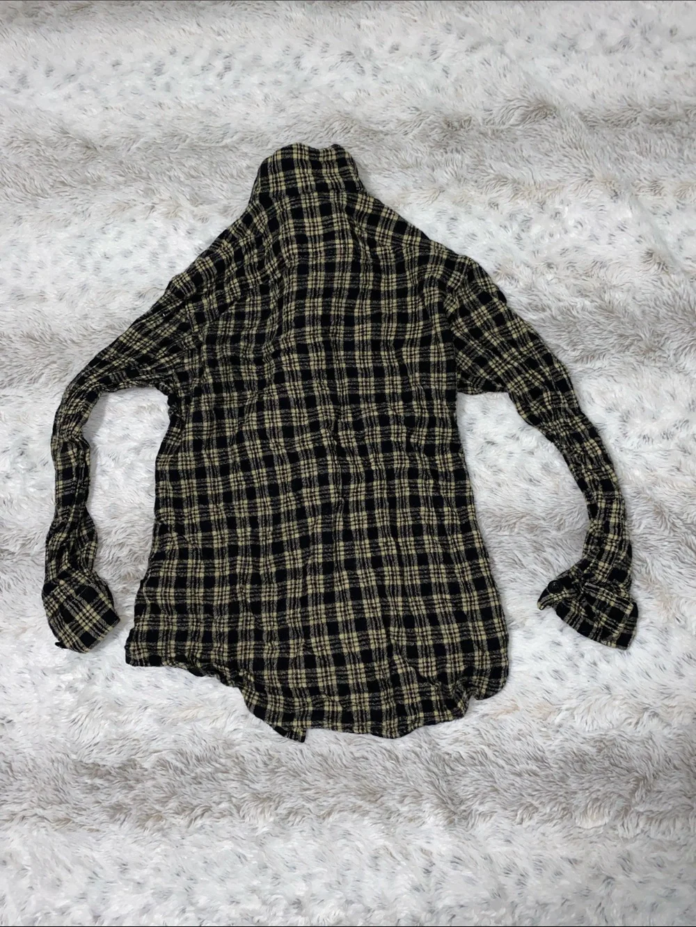 Polo by Ralph Lauren Black and Tan Plaid Zip-Front Shirt Jacket